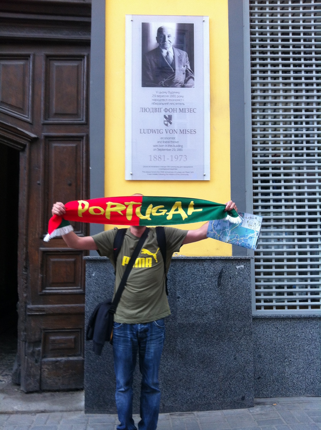 Migluso visits Mises Birthplace.jpg