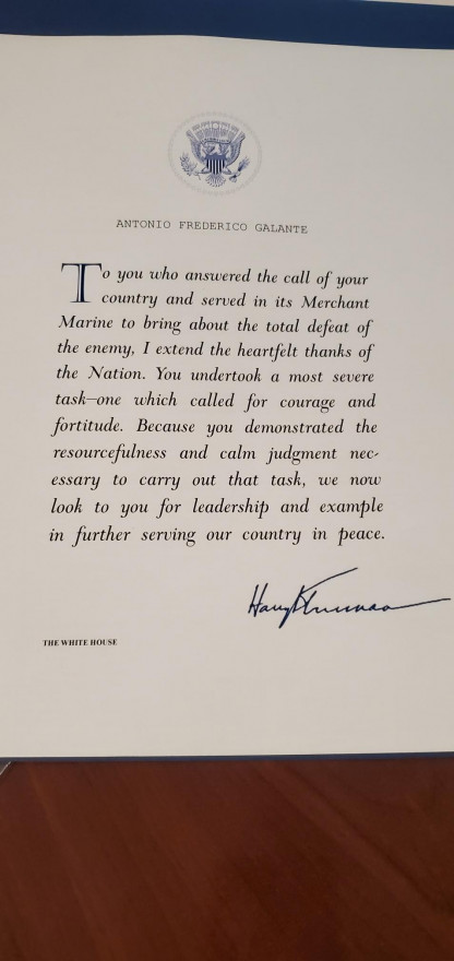 AVÔ GALANTE Carta que lhe foi enviada pelo Presidente Harry S. Truman.jpg